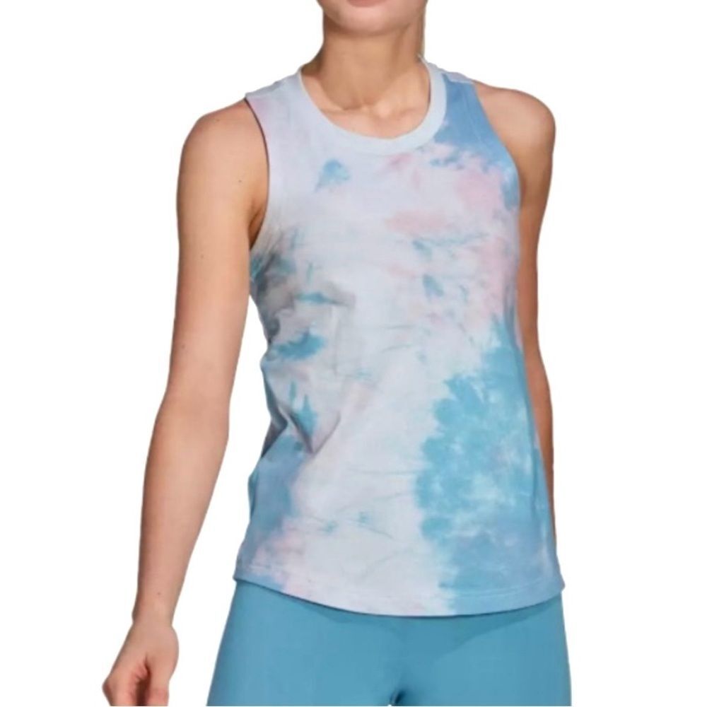 Adidas summer tie dye logo cotton tank top size large